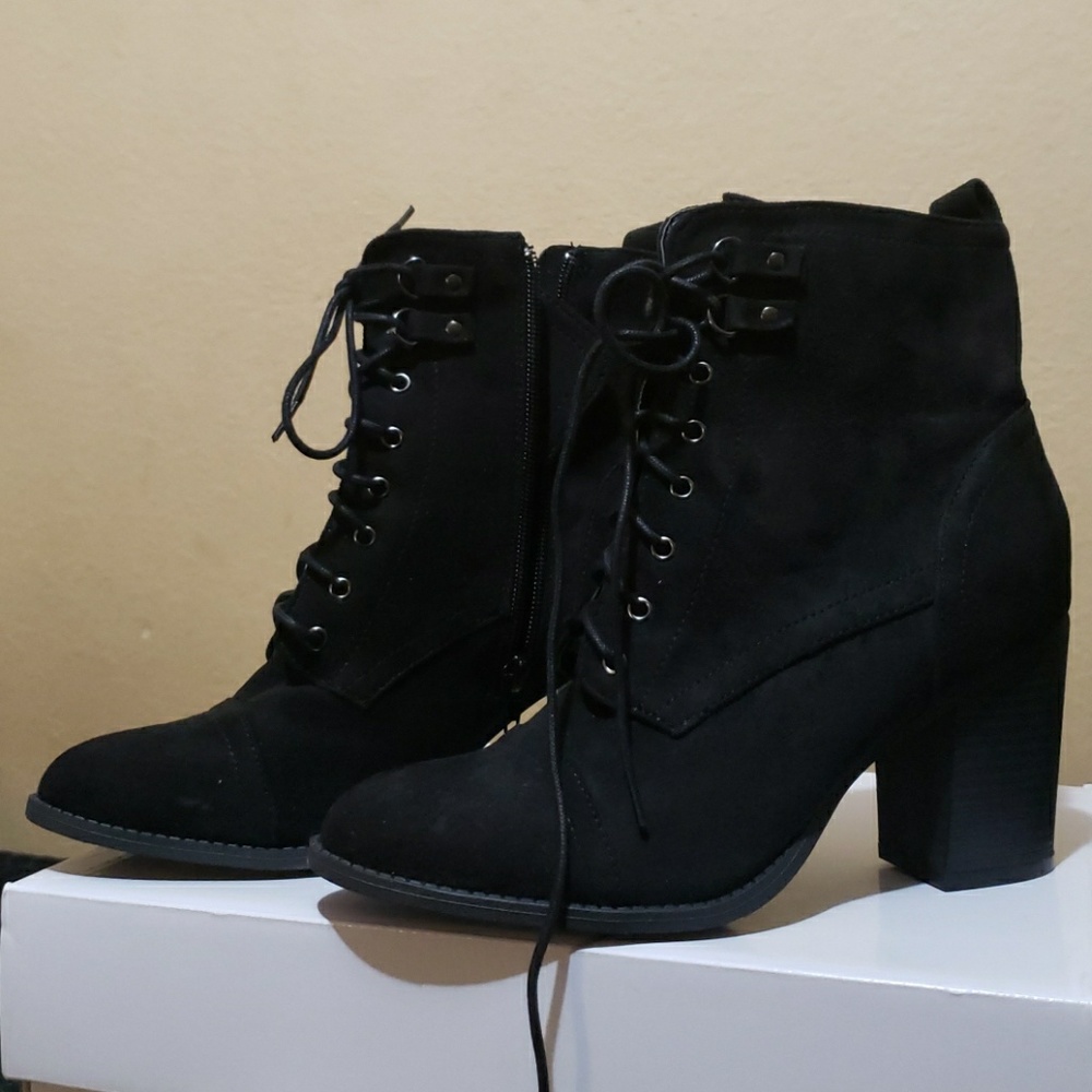 black suede ankle boots